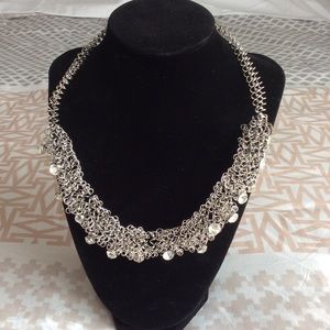 Ultra modern barbed wire rhinestone necklace -NWOT